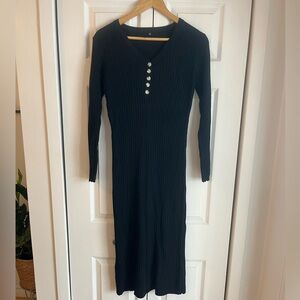 NWOT Black Maxi Sweater Dress